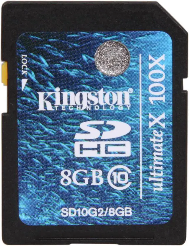Main image of Kingston 8GB Secure Digital High-Capacity (SDHC) Flash Card Model SD10G2/8GB