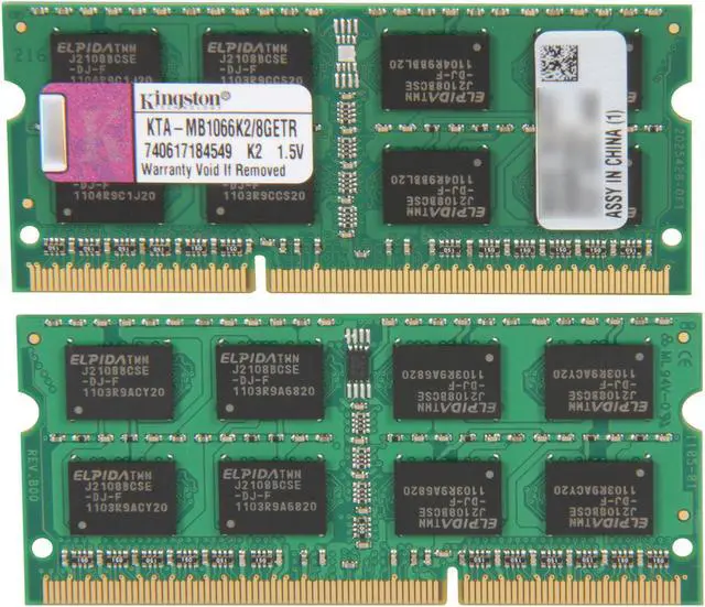 Alt view image 2 of 3 - Kingston 8GB (2 x 4GB) DDR3 1066 Memory for Apple Model KTA-MB1066K2/8GETR