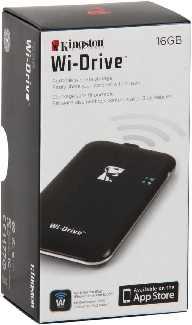 Main image of Kingston WID/16GBZ Wi-Drive 16GB Wireless Flash Storage for iOS Devices