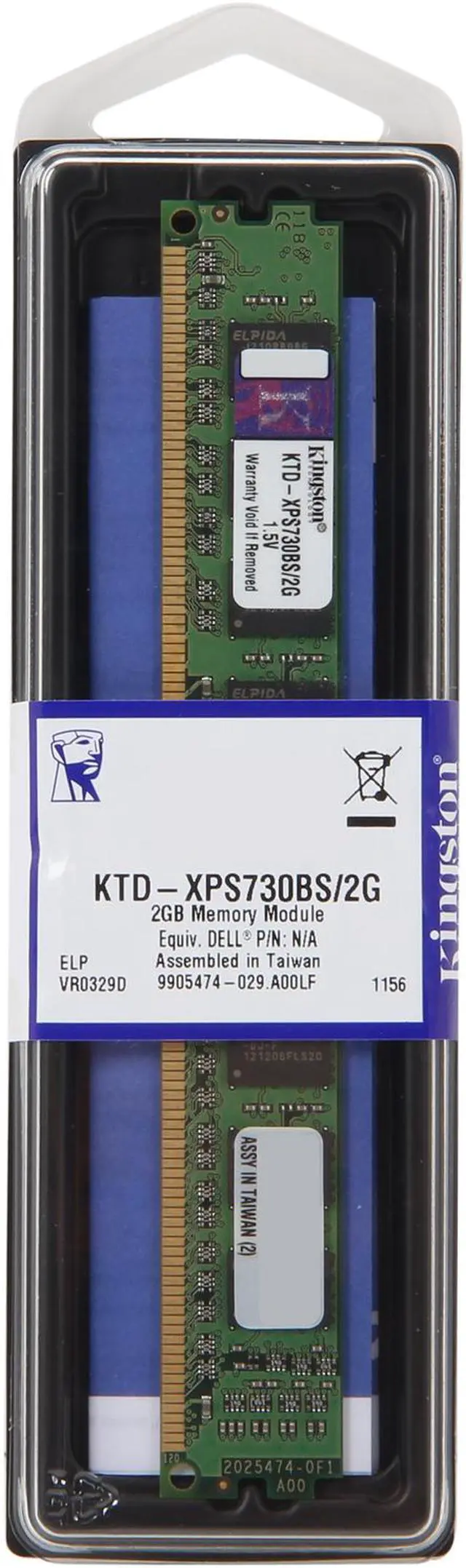 Alt view image 3 of 3 - Kingston 2GB 240-Pin DDR3 SDRAM DDR3 1333 System Specific Memory Model KTD-XPS730BS/2G