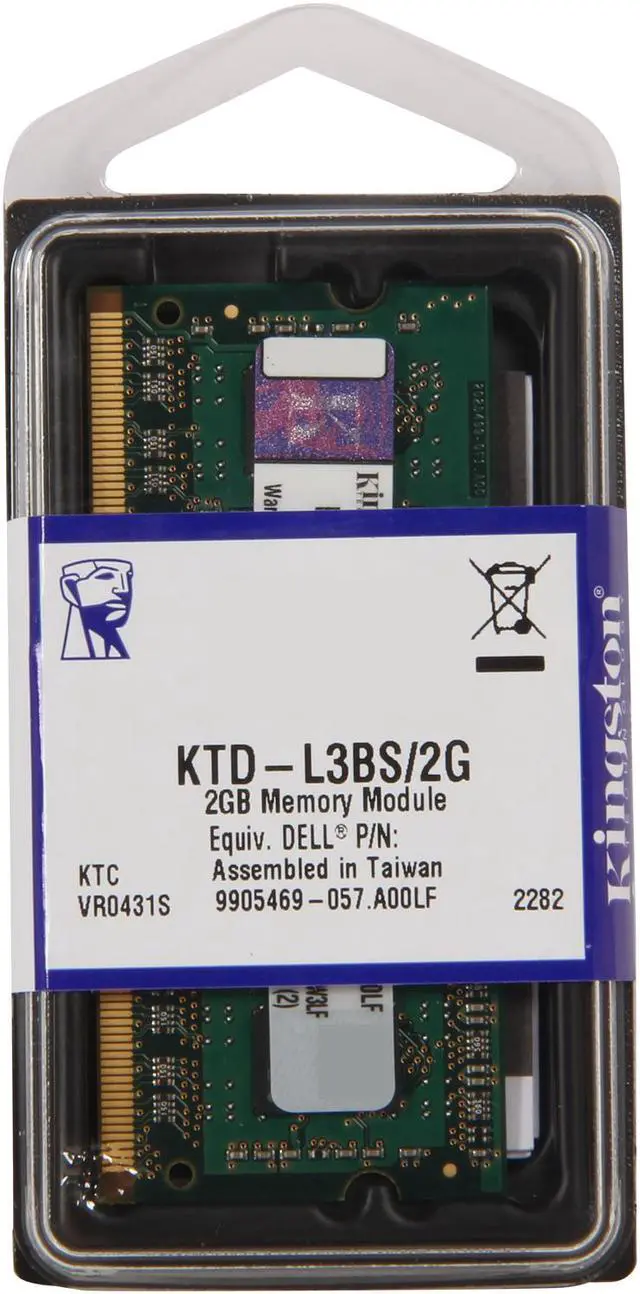 Alt view image 3 of 3 - Kingston 2GB Unbuffered DDR3 1333 (PC3 10600) System Specific Memory Model KTD-L3BS/2G