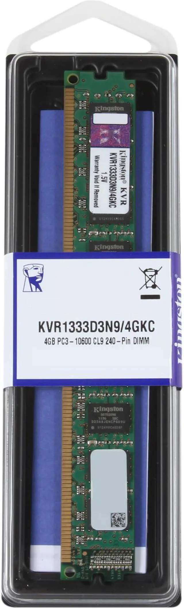 Alt view image 3 of 3 - Kingston 4GB DDR3 1333 Desktop Memory Model KVR1333D3N9/4GKC