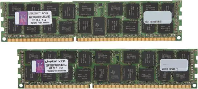 Main image of Kingston 16GB (2 x 8GB) ECC Registered DDR3 1066 Server Memory QR, x8 w/Therm Sen Model KVR1066D3Q8R7SK2/16G