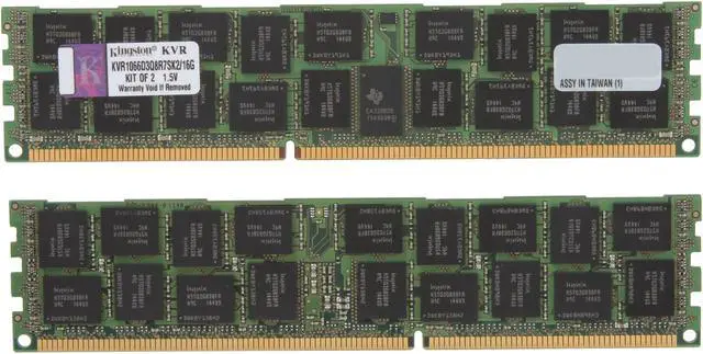 Alt view image 2 of 3 - Kingston 16GB (2 x 8GB) ECC Registered DDR3 1066 Server Memory QR, x8 w/Therm Sen Model KVR1066D3Q8R7SK2/16G