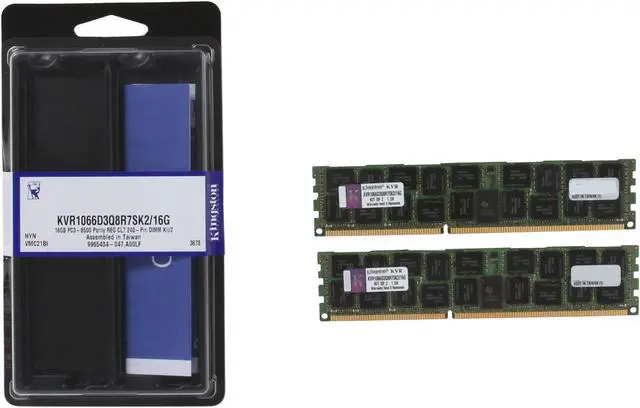 Alt view image 3 of 3 - Kingston 16GB (2 x 8GB) ECC Registered DDR3 1066 Server Memory QR, x8 w/Therm Sen Model KVR1066D3Q8R7SK2/16G