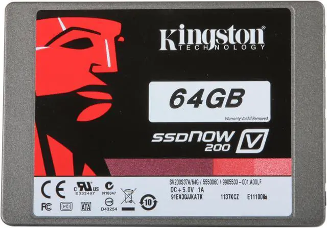 Alt view image 2 of 6 - Kingston SSDNow V200 Series SV200S37A/64G 2.5" 64GB SATA III Internal Solid State Drive (SSD) (Stand-alone drive)