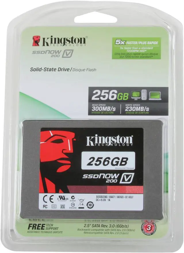 Main image of Kingston SSDNow V200 Series SV200S3/256G 2.5" 256GB SATA III Internal Solid State Drive (SSD) (Stand-alone drive)