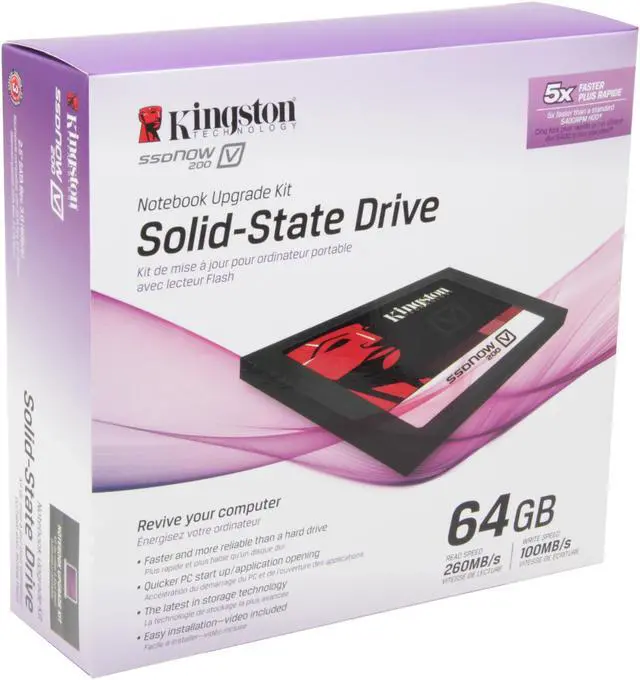 Main image of Kingston SSDNow V200 Series SV200S3N7A/64G 2.5" 64GB SATA III Internal Solid State Drive (SSD) (Notebook upgrade kit)