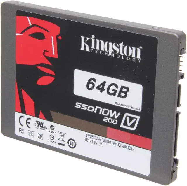 Alt view image 2 of 6 - Kingston SSDNow V200 Series SV200S3N7A/64G 2.5" 64GB SATA III Internal Solid State Drive (SSD) (Notebook upgrade kit)
