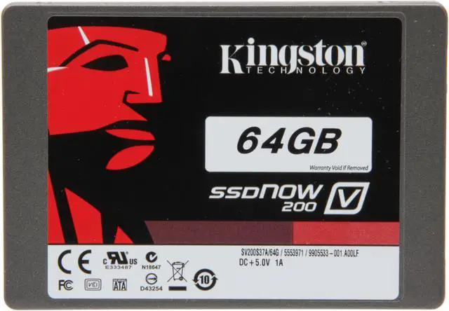 Alt view image 3 of 6 - Kingston SSDNow V200 Series SV200S3N7A/64G 2.5" 64GB SATA III Internal Solid State Drive (SSD) (Notebook upgrade kit)