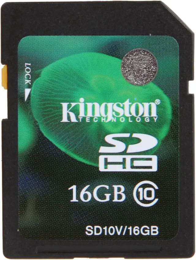 Main image of Kingston 16GB Secure Digital High-Capacity (SDHC) Flash Card Model SD10V/16GB