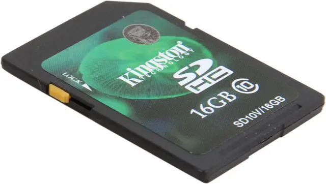 Alt view image 2 of 4 - Kingston 16GB Secure Digital High-Capacity (SDHC) Flash Card Model SD10V/16GB