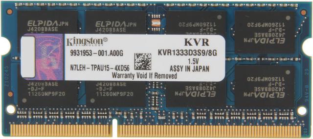 CL9 204-Pin SODIMM, 1333, 8 GB, KVR Kingston KVR1333D3S9/8G Memoria RAM DDR3 