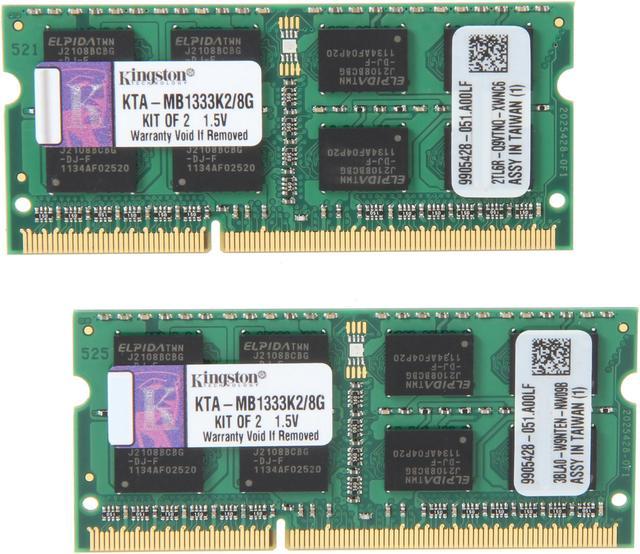 Kingston 8GB 2 x 4GB 204 Pin DDR3 SO DIMM DDR3 1333 Mac Memory Model KTA MB1333K2 8G Newegg