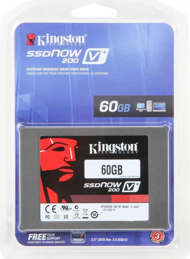 Alt view image 5 of 5 - Kingston SSDNow V+200 2.5" 60GB SATA III Internal Solid State Drive (SSD)  (Stand-alone Drive) SVP200S3/60G