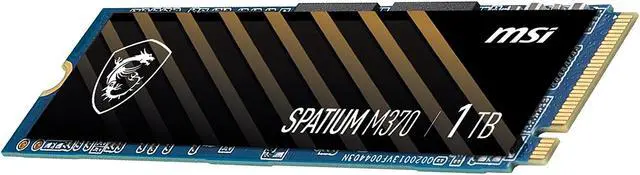 Alt view image 4 of 6 - MSI SPATIUM Series M.2 2280 1TB PCIe Gen3 x4, NVMe 1.3 3D NAND Internal Solid State Drive (SSD) M370