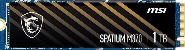 MSI SPATIUM Series M.2 2280 1TB PCIe Gen3 x4, NVMe 1.3 3D NAND Internal  Solid State Drive (SSD) M370