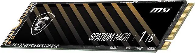Alt view image 4 of 6 - MSI SPATIUM M470 M.2 2280 1TB PCI-Express 4.0 x4, NVMe 1.3 3D NAND Internal Solid State Drive (SSD)