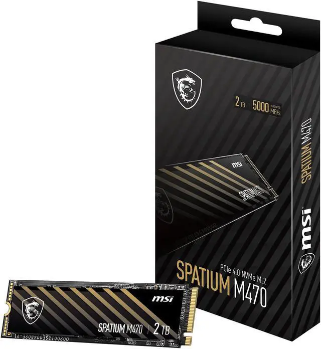 Alt view image 6 of 12 - MSI SPATIUM M470 M.2 2280 2TB PCI-Express 4.0 x4, NVMe 1.3 3D NAND Internal Solid State Drive (SSD)