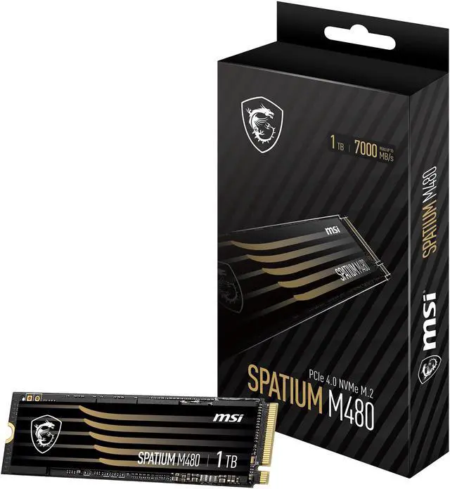 Alt view image 6 of 6 - MSI SPATIUM M480 M.2 2280 1TB PCIe Gen4x4, NVMe 1.4 3D NAND Internal Solid State Drive (SSD)