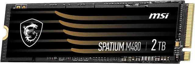 Alt view image 3 of 6 - MSI SPATIUM M480 M.2 2280 2TB PCIe Gen4x4, NVMe 1.4 3D NAND Internal Solid State Drive (SSD)