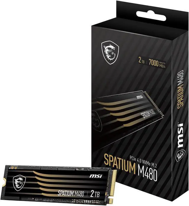 Alt view image 6 of 6 - MSI SPATIUM M480 M.2 2280 2TB PCIe Gen4x4, NVMe 1.4 3D NAND Internal Solid State Drive (SSD)