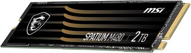 Alt view image 4 of 6 - MSI SPATIUM M480 M.2 2280 2TB PCIe Gen4x4, NVMe 1.4 3D NAND Internal Solid State Drive (SSD)