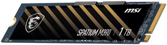 Alt view image 2 of 11 - MSI SPATIUM M390 M.2 2280 1TB PCIe Gen3 x4, NVMe 1.4 3D NAND Internal Solid State Drive (SSD)