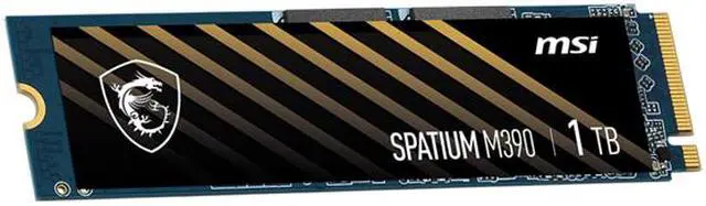 Alt view image 4 of 11 - MSI SPATIUM M390 M.2 2280 1TB PCIe Gen3 x4, NVMe 1.4 3D NAND Internal Solid State Drive (SSD)