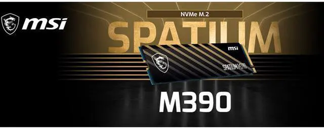 Alt view image 6 of 11 - MSI SPATIUM M390 M.2 2280 1TB PCIe Gen3 x4, NVMe 1.4 3D NAND Internal Solid State Drive (SSD)