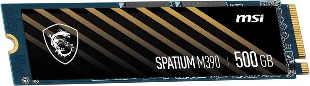 Alt view image 5 of 9 - MSI SPATIUM M390 M.2 2280 500GB PCIe Gen3 x4, NVMe 1.4 3 D NAND Internal Solid State Drive (SSD)