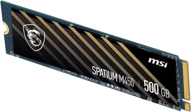 Alt view image 4 of 8 - MSI SPATIUM M450 M.2 2280 500GB PCI-Express 4.0 x4, NVMe 1.4 3D NAND Internal Solid State Drive (SSD)