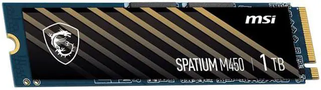 Alt view image 3 of 12 - MSI SPATIUM M450 M.2 2280 1TB PCI-Express 4.0 x4, NVMe 1.4 3D NAND Internal Solid State Drive (SSD)