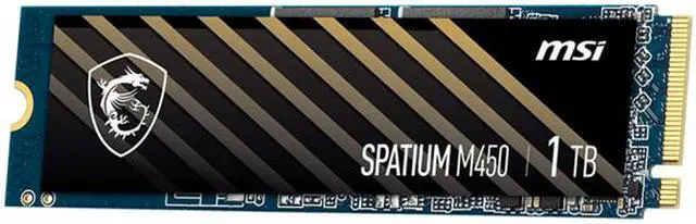 Alt view image 4 of 12 - MSI SPATIUM M450 M.2 2280 1TB PCI-Express 4.0 x4, NVMe 1.4 3D NAND Internal Solid State Drive (SSD)