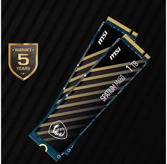 Alt view image 11 of 12 - MSI SPATIUM M450 M.2 2280 1TB PCI-Express 4.0 x4, NVMe 1.4 3D NAND Internal Solid State Drive (SSD)