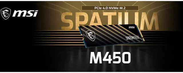 Alt view image 12 of 12 - MSI SPATIUM M450 M.2 2280 1TB PCI-Express 4.0 x4, NVMe 1.4 3D NAND Internal Solid State Drive (SSD)
