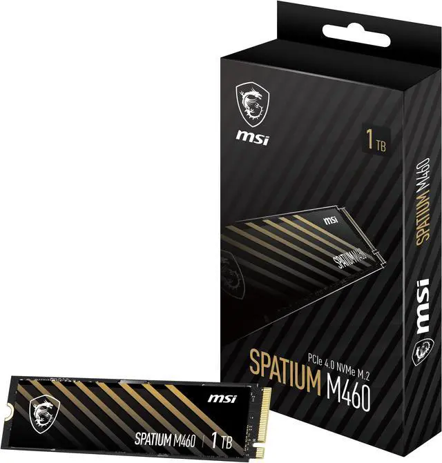 Alt view image 5 of 5 - MSI SPATIUM M460 PCIe 4.0 NVMe M.2 1TB PCI-Express 4.0 x4, NVMe 1.4 3D NAND Internal Solid State Drive (SSD)