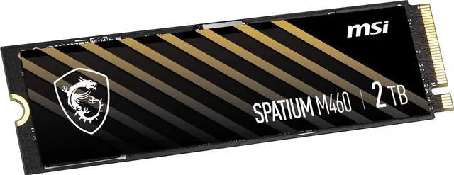 Alt view image 2 of 6 - MSI SPATIUM M460 PCIe 4.0 NVMe M.2 2TB PCI-Express 4.0 x4, NVMe 1.4 3D NAND Internal Solid State Drive (SSD)