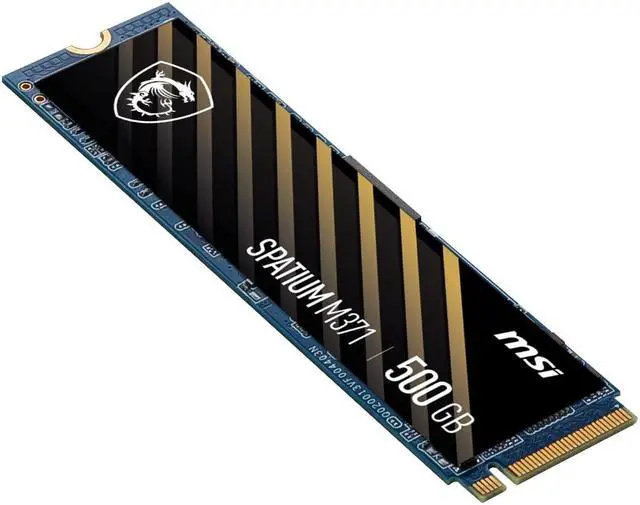 Alt view image 2 of 3 - MSI SPATIUM Series M.2 2280 500GB PCI-Express 3.0 x4 3D NAND Internal Solid State Drive (SSD) SPATIUM M371 NVMe M.2 500GB