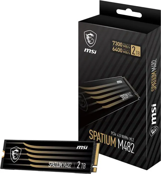 Alt view image 5 of 5 - MSI SPATIUM Series M482 M.2 2280 2TB PCI-Express 4.0 x4 Internal Solid State Drive (SSD) - SM482N2TB