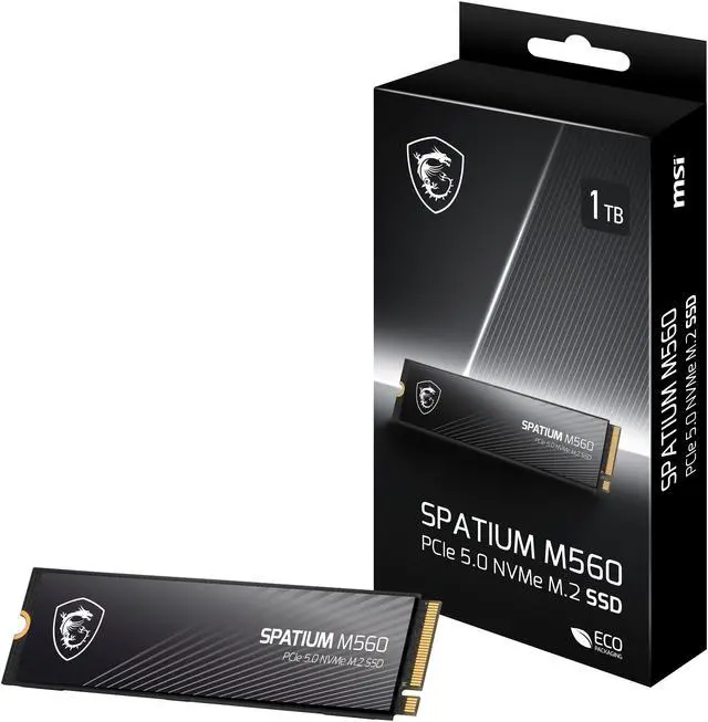 Alt view image 6 of 6 - MSI SPATIUM M560 PCIe 5.0 NVMe M.2 1TB Solid State Drive (SSD) - SM560N1TB