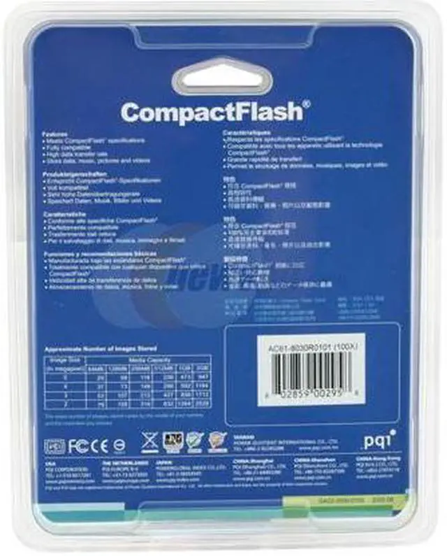 Alt view image 3 of 3 - PQI 8GB Compact Flash (CF) Flash Card Model AC61-8030R0101