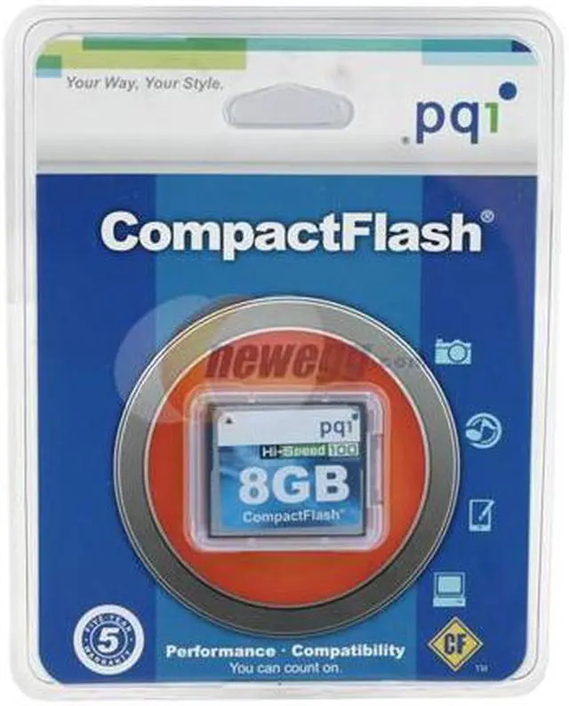 Alt view image 2 of 3 - PQI 8GB Compact Flash (CF) Flash Card Model AC61-8030R0101