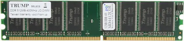 Alt view image 2 of 3 - PQI POWER Series 512MB DDR 400 (PC 3200) Desktop Memory Model MD4412UOE