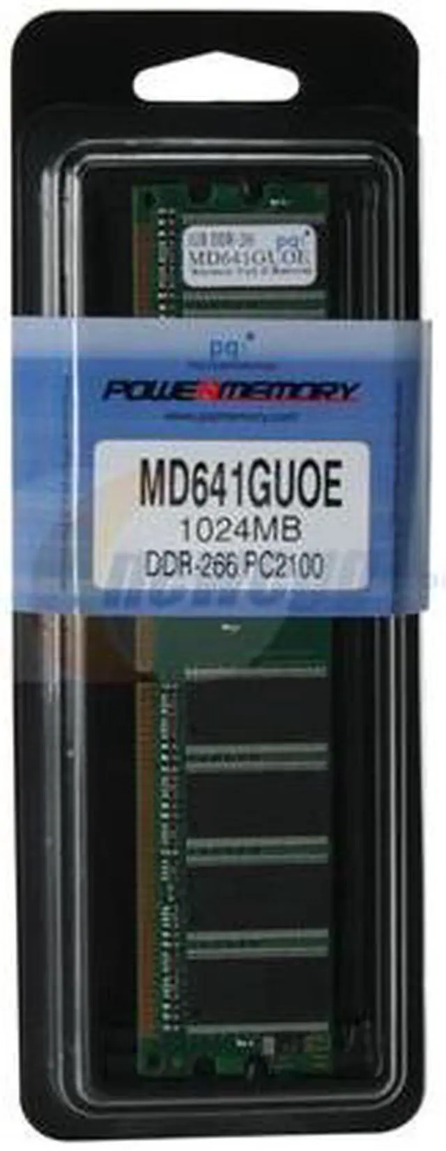 Alt view image 2 of 3 - PQI POWER Series 1GB DDR 266 (PC 2100) Desktop Memory Model MD641GUOE