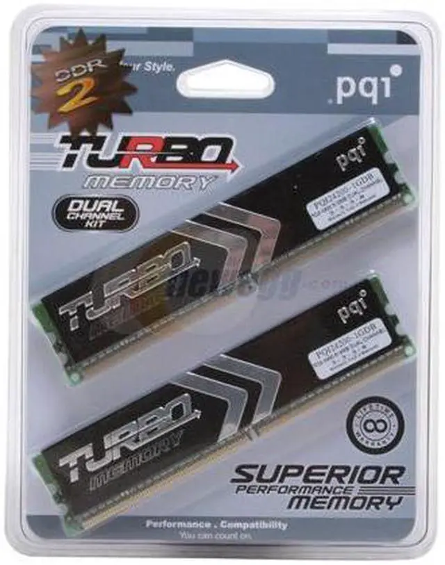 Alt view image 3 of 3 - PQI TURBO 1GB (2 x 512MB) DDR2 533 (PC2 4200) Dual Channel Kit Desktop Memory Model PQI24200-1GDB