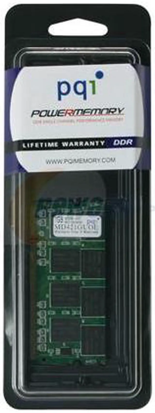 Alt view image 3 of 3 - PQI 1GB 200-Pin DDR SO-DIMM DDR 400 (PC 3200) Laptop Memory Model MD421GUOE