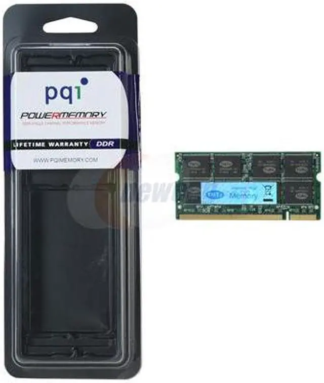 Alt view image 4 of 4 - PQI POWER Series 1GB 200-Pin DDR SO-DIMM DDR 333 (PC 2700) Laptop Memory Model MD321GUOE