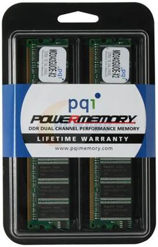Alt view image 3 of 3 - PQI POWER Series 2GB (2 x 1GB) DDR 333 (PC 2700) Dual Channel Kit Desktop Memory Model MD342GUOE-X2