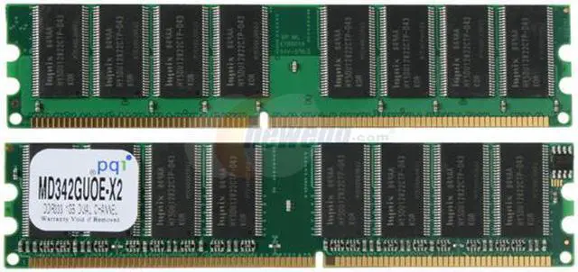 Alt view image 2 of 3 - PQI POWER Series 2GB (2 x 1GB) DDR 333 (PC 2700) Dual Channel Kit Desktop Memory Model MD342GUOE-X2